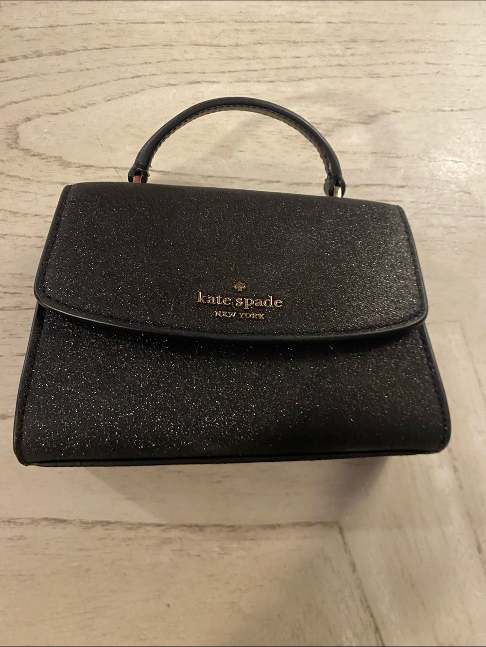 kate spade Black Glitter Mini Top-Handle Bag